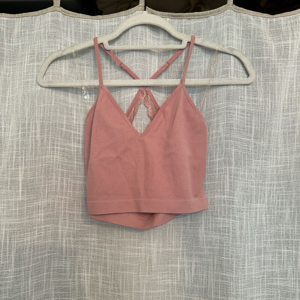 Pink Lace Tank Top